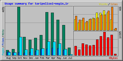 Usage summary for toripelisei-negin.ir